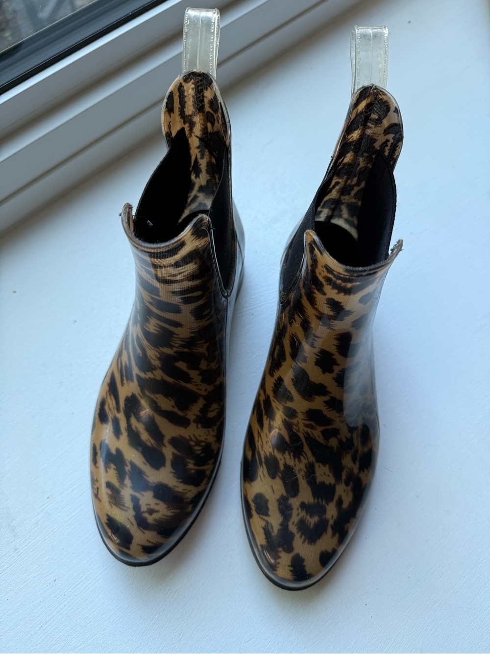 Leopard Print Women's Ankle Rain Boots